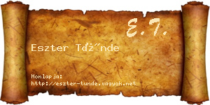 Eszter Tünde névjegykártya